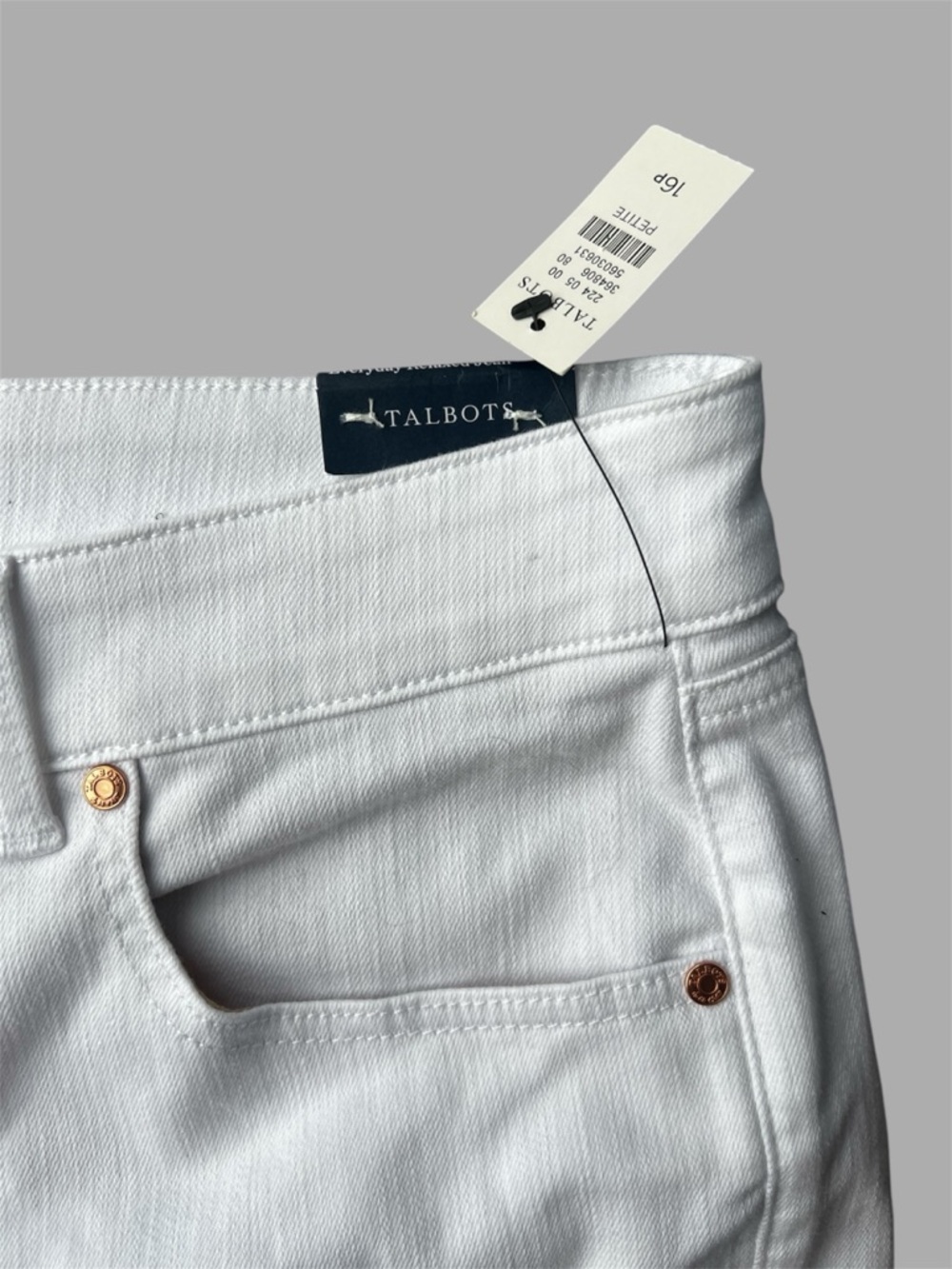 Talbots women’s everyday Jean in white denim ankle stretch pants NWT 16 petite - Picture 4 of 10